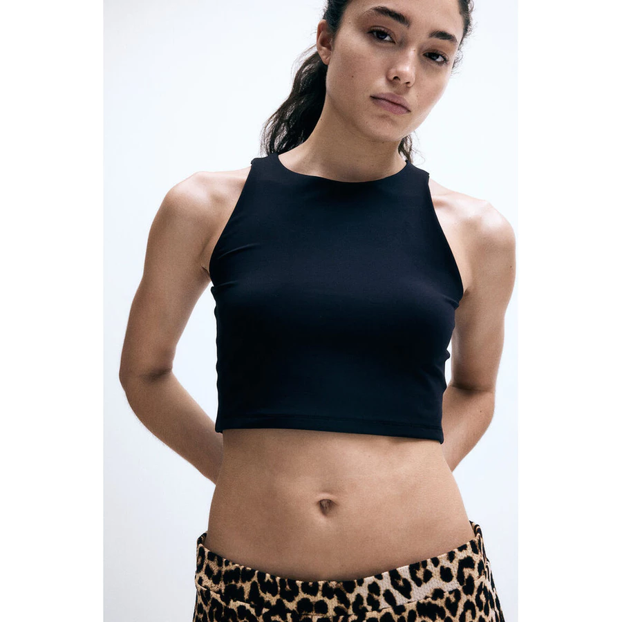  Cropped microfibre vest top 
