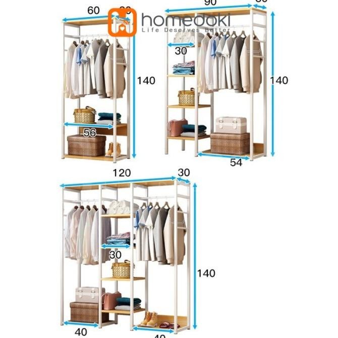 Jual Ash-062 Rak Gantung Baju Kayu/Stand Hanger/Rak Gantungan/Rak Baju ...
