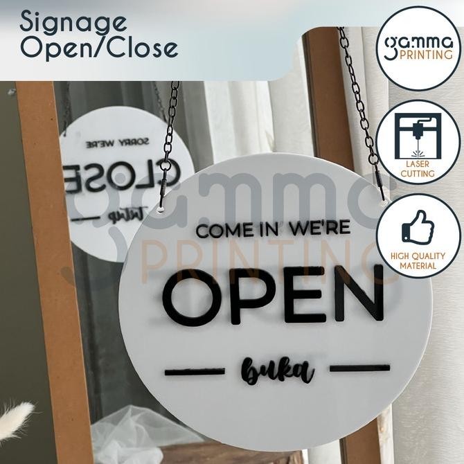 Jual Kekinian Acrylic Signage Open Close / Papan Akrilik Timbul Buka ...
