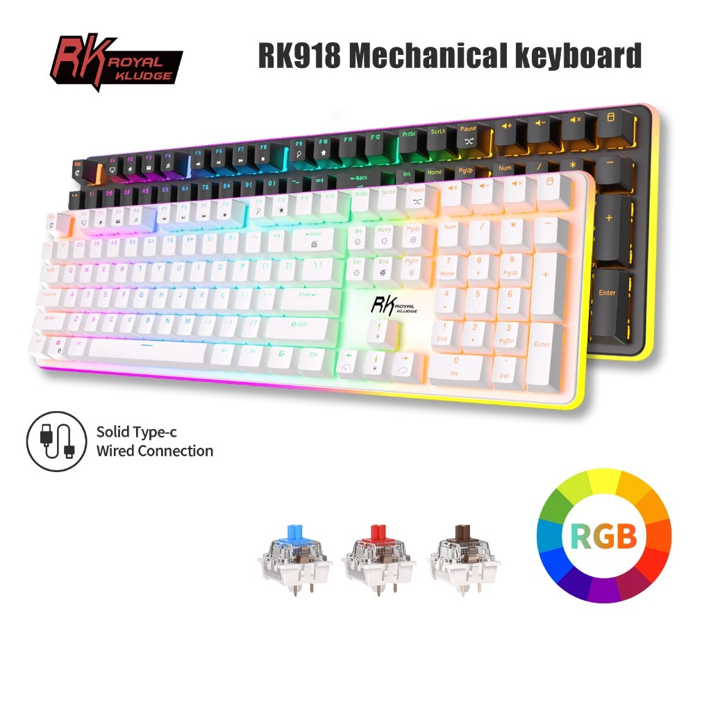 Jual Royal Kludge RK918 Kabel Lampu Latar RGB 108 Tombol Keyboard ...