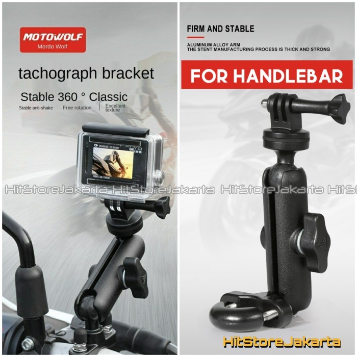 Jual Motowolf GoPro Mounting Handlebar Spion Motor Bike GoPro Mount ...