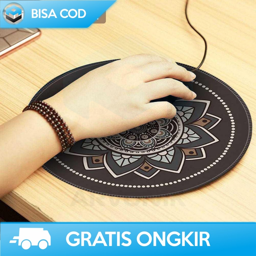 Jual MOUSE PAD BULAT COMFAST ANTI SELIP DESAIN ART VINTAGE MOSAIK 20 CM ...