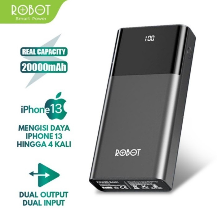 Jual NEW POWERBANK ROBOT RT22 20000 MAH WITH LED DISPLAY DUAL INPUT ...