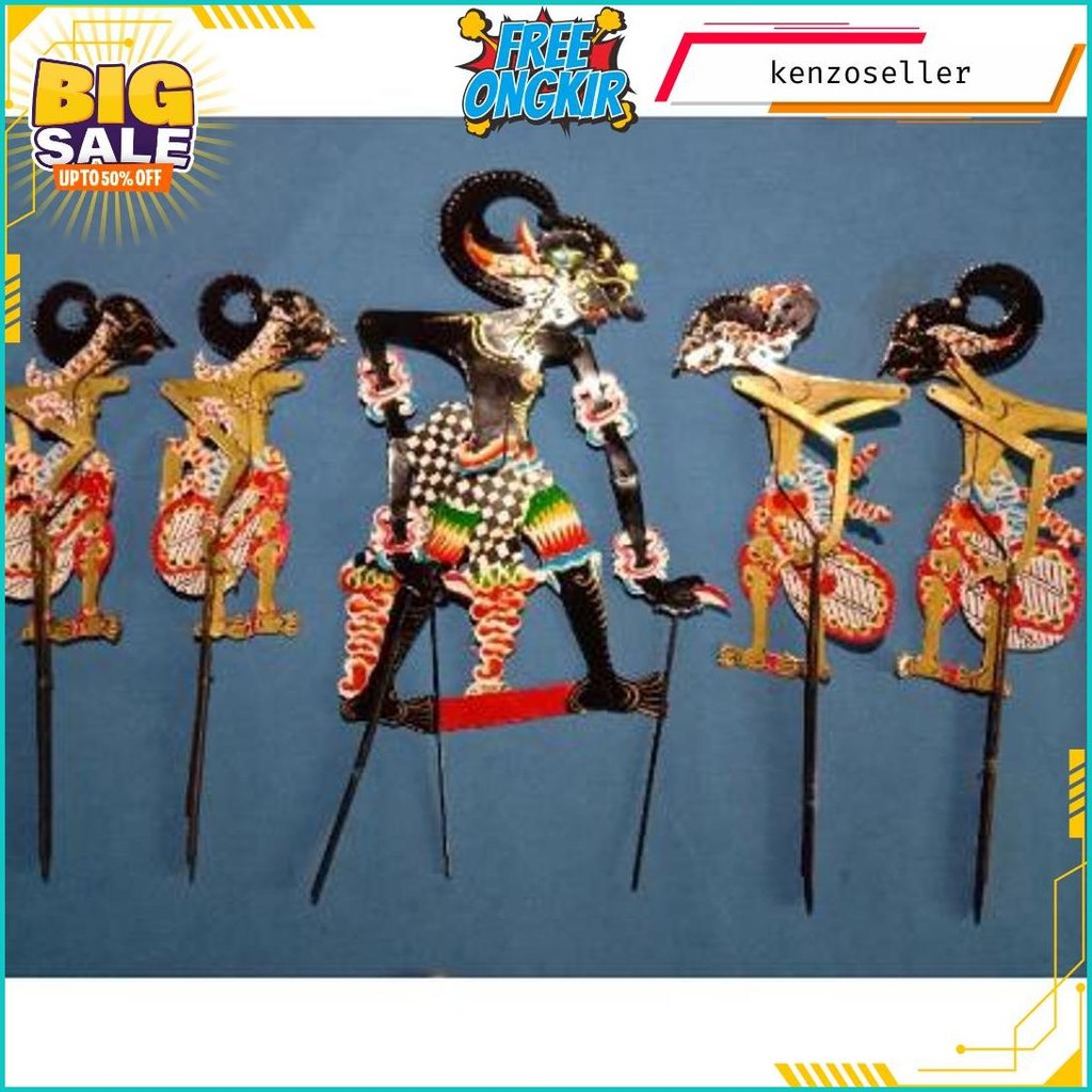 Jual Satu Set Wayang Pandawa Lima, Wayang Kulit Kertas, Wayang Mainan 