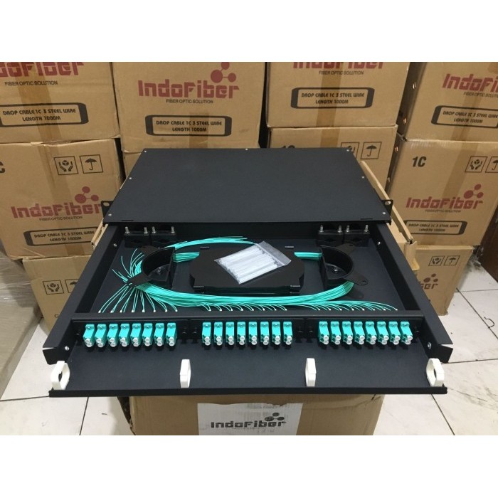Jual OTB 48 core LC multimode OM3 rackmount sliding + Pigtail | Shopee ...