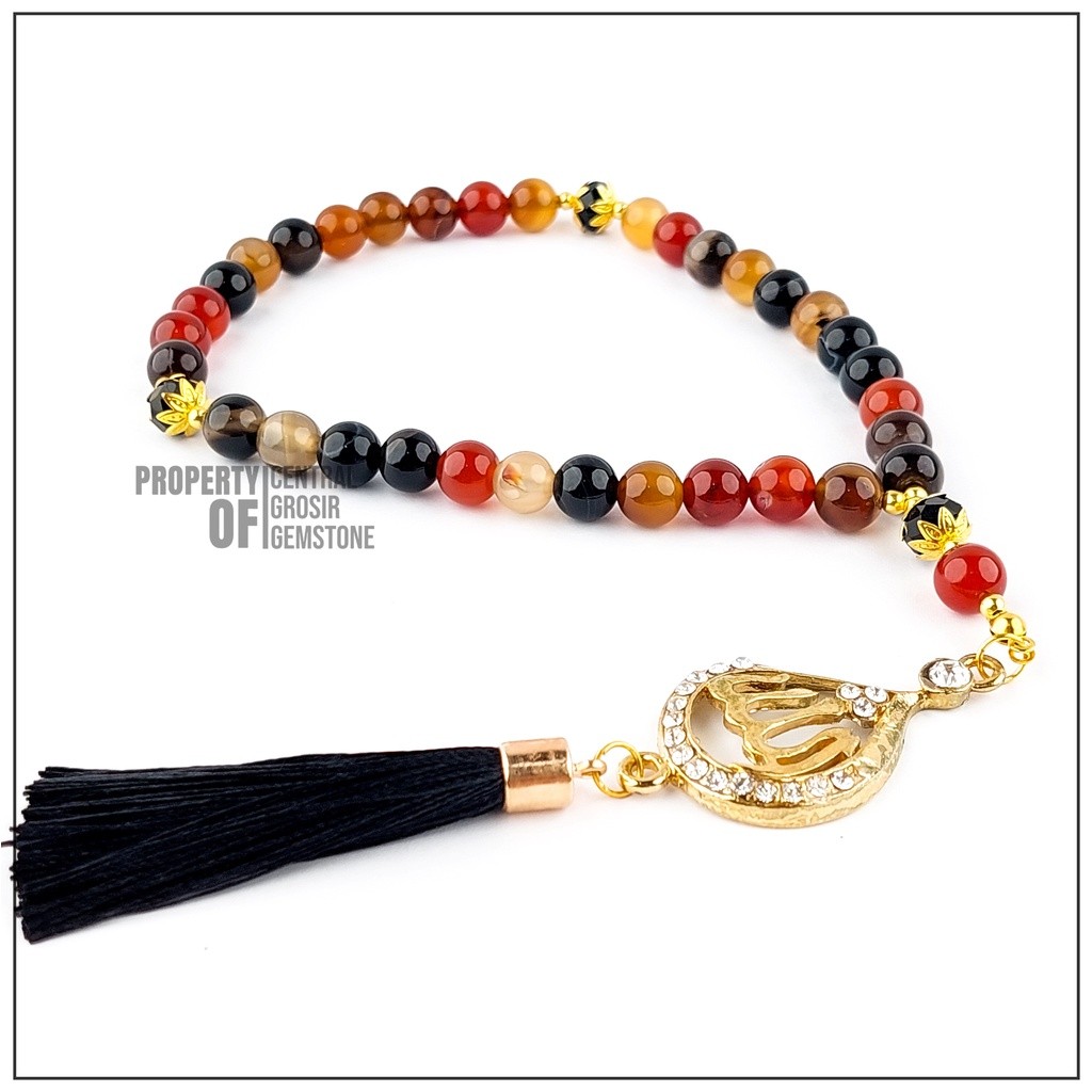 Jual Tasbih 33 Batu Asli Sulaiman Madu Natural Agate Tasbeh Butiran ...