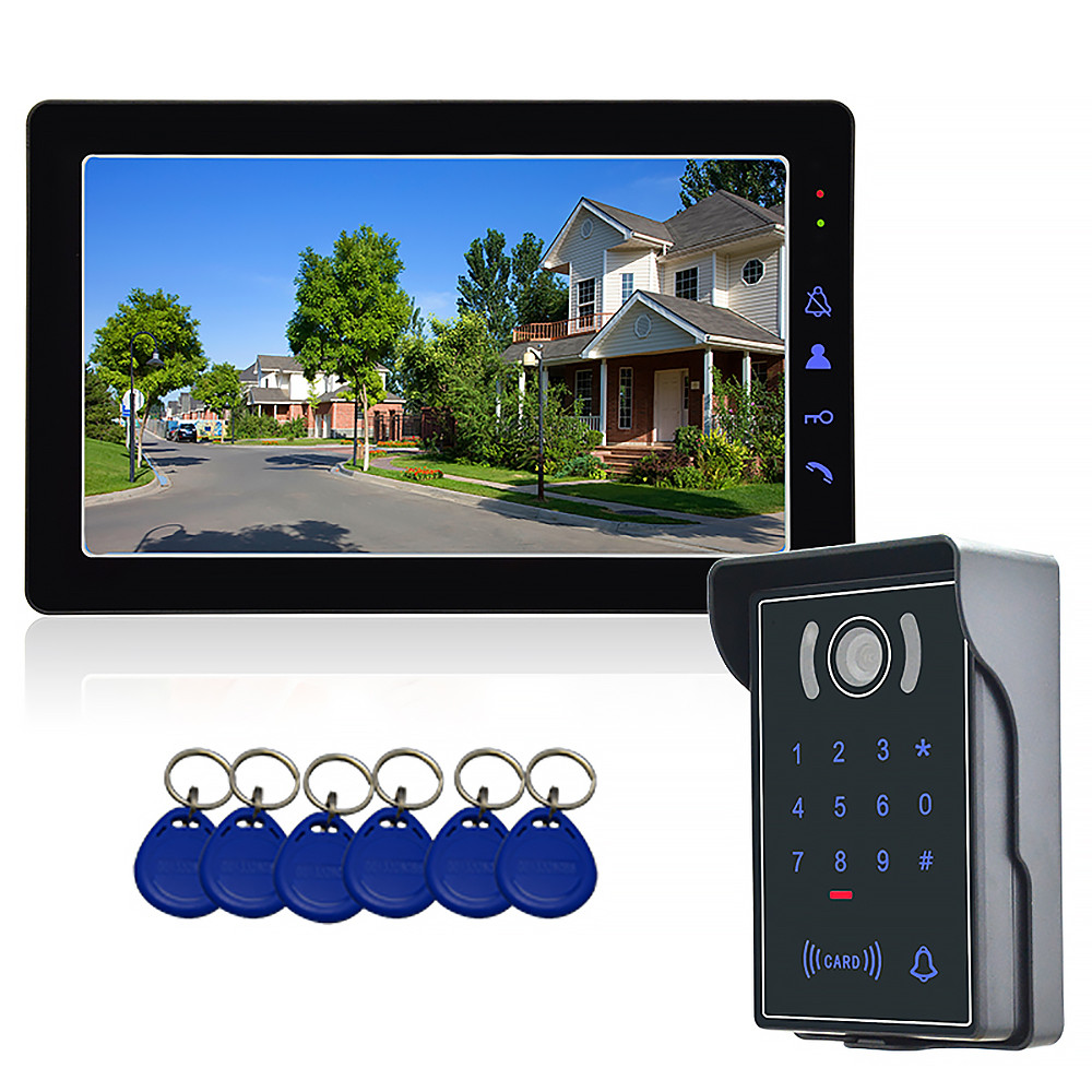 Jual 9 Inch Wired Video Intercom System Password FRID Card | Shopee ...