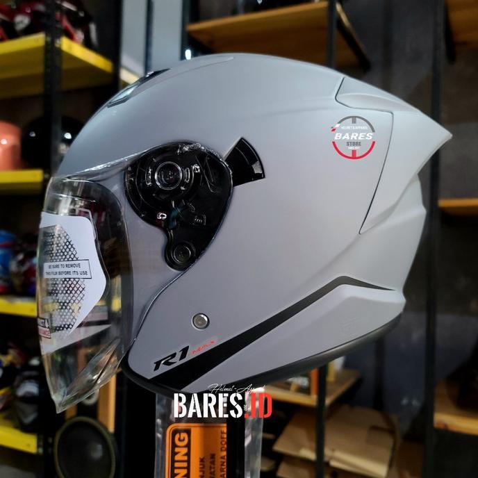 Jual Helm Nhk R1 Max Dim Grey Doff Half Face Double Visor Agrifapermata ...