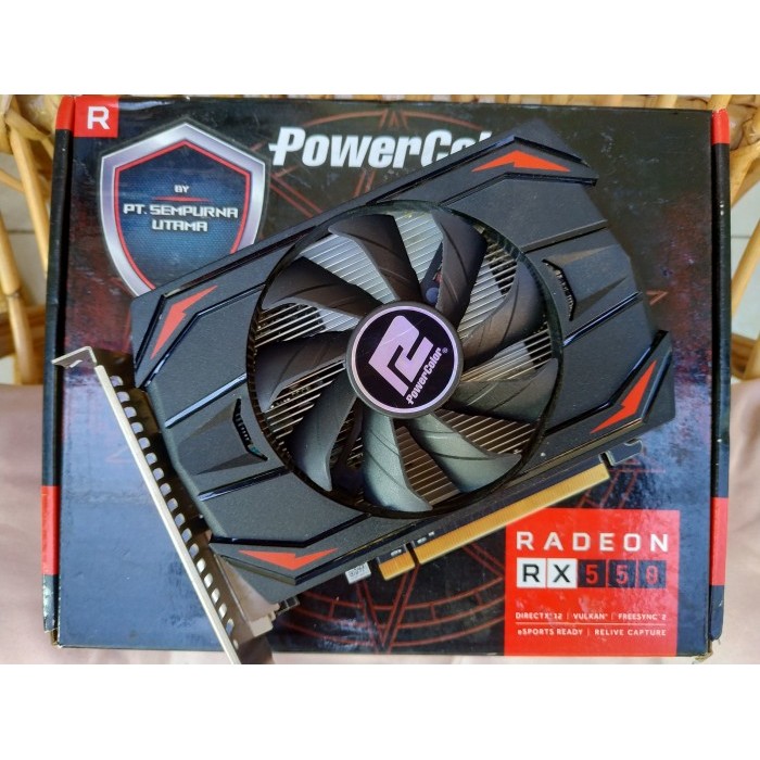 Jual Power Color Rx 550 4Gb Lexa Single Fan Amd No Power 128Bit Ddr5 ...