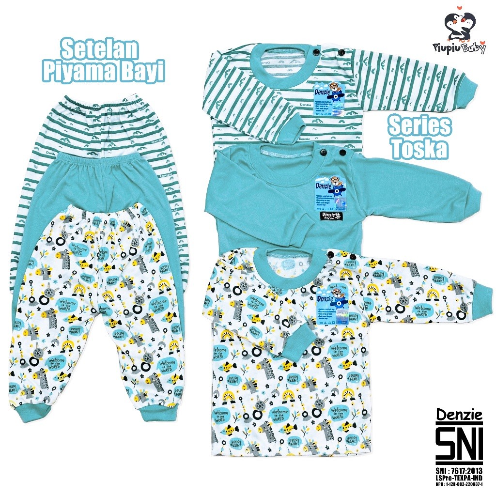 Jual Top 1 DENZIE - 3 Set Baju Bayi Seri Toska Panjang Kancing Bahu ...