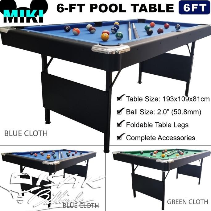 Jual Miki 6-Ft Pool Table Meja Billiard Kecil Mdf Kaki Lipat Foldable ...