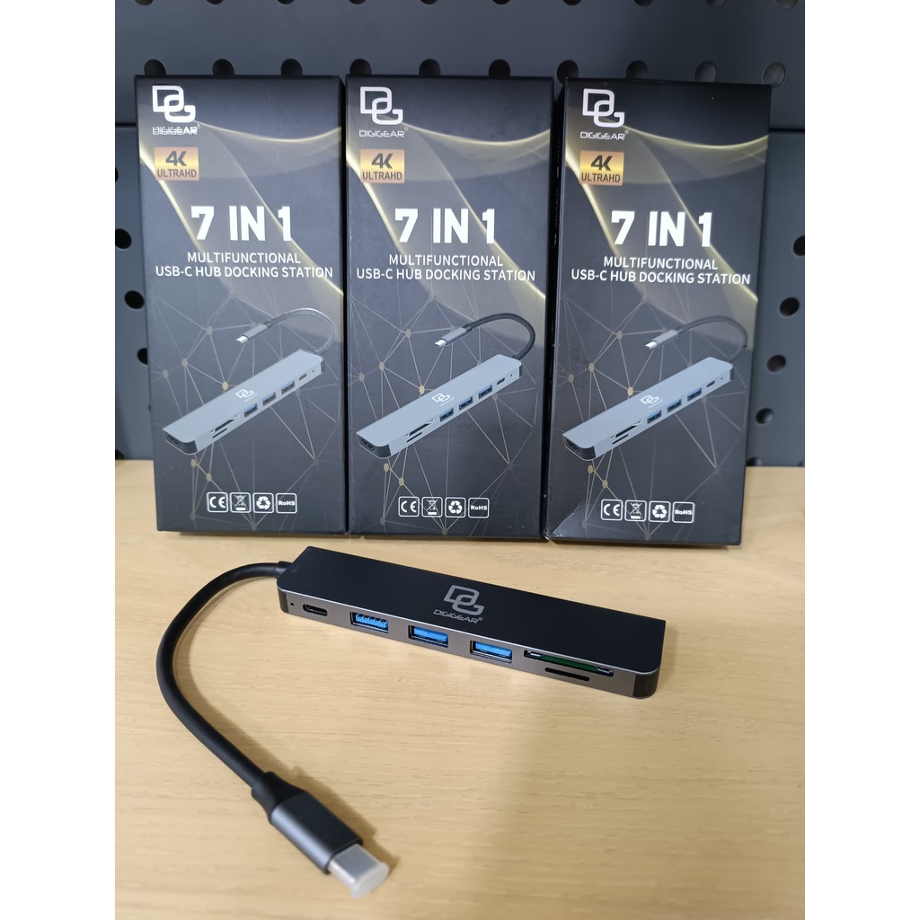 Jual Digigear 7 in 1 Type C To USB,HDMI,Card Reader,Type C PD | Shopee ...