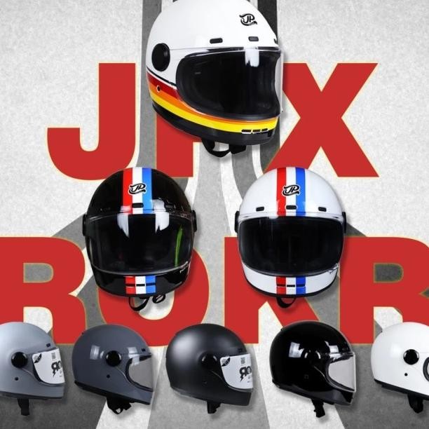 Jual Helm Fullface Retro Jp Rokr - Solid | Shopee Indonesia