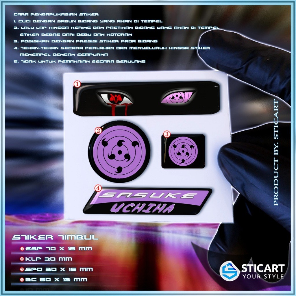Jual EMBLEM RINNEGAN SASUKE TIMBUL STIKER MOTOR COMBO 3D EMBLEM TIMBUL ...