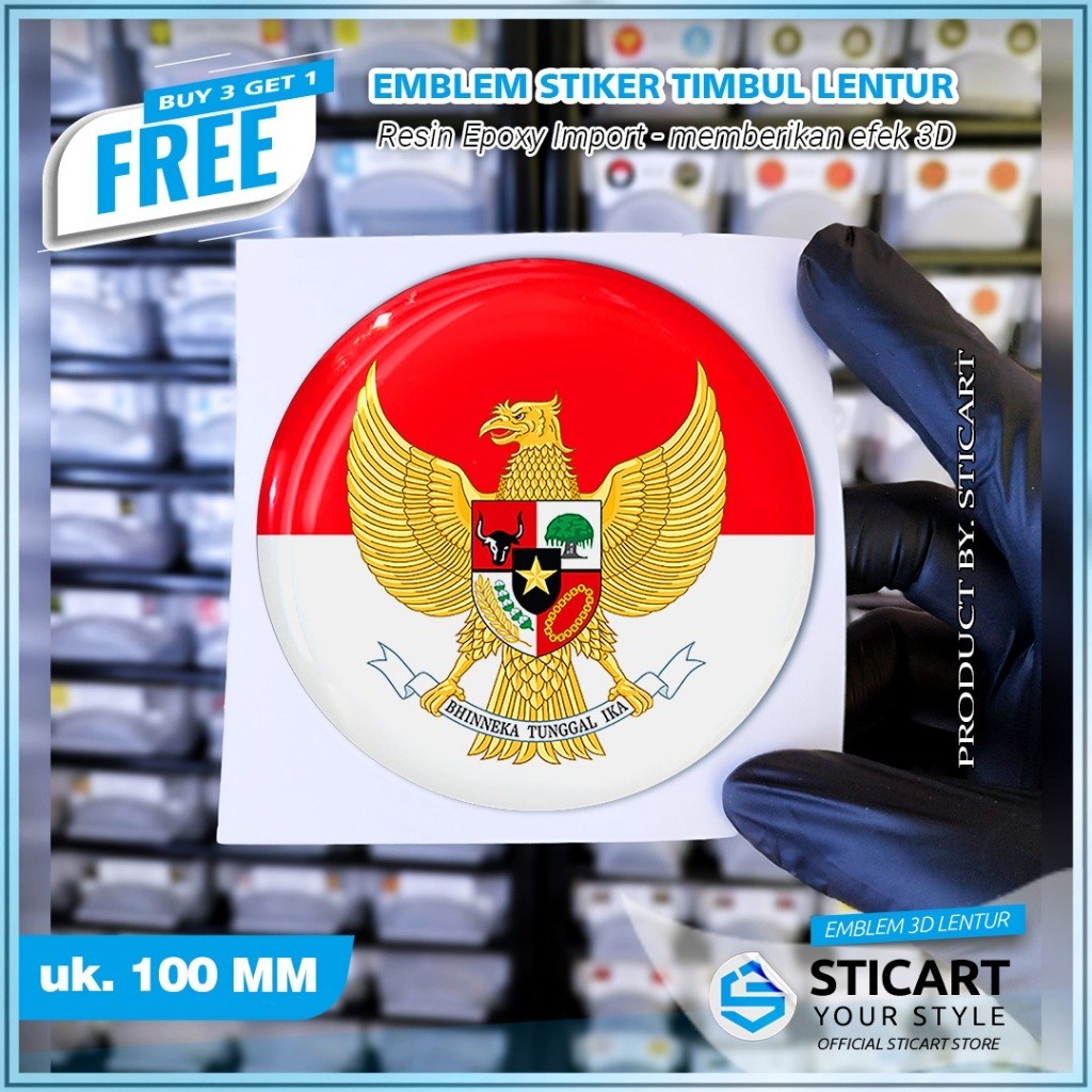 Jual EMBLEM KEMERDEKAAN HUT RI TIMBUL STIKER MOTOR 100 MM EMBLEM 3D ...