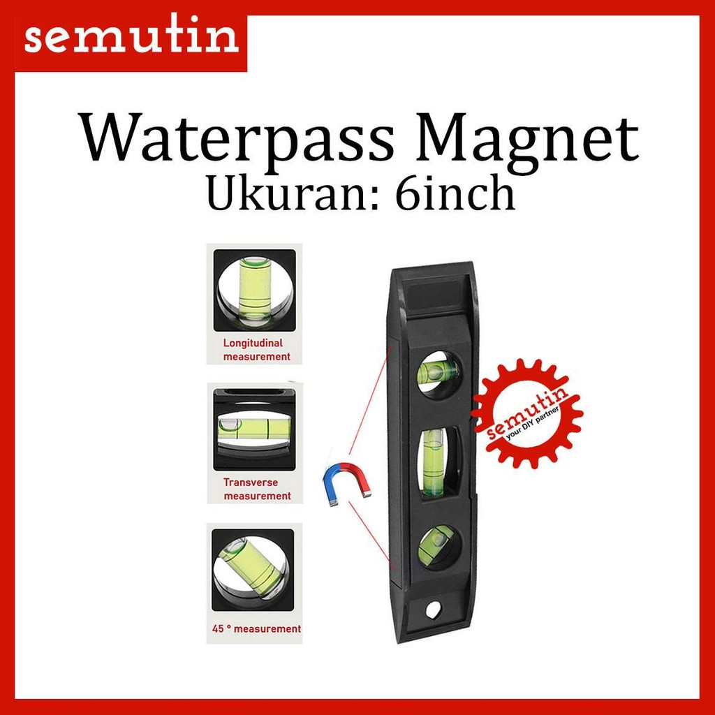 Jual Magnet Waterpass Mini 6inch AI42 SM / Spirit Level / Torpedo ...