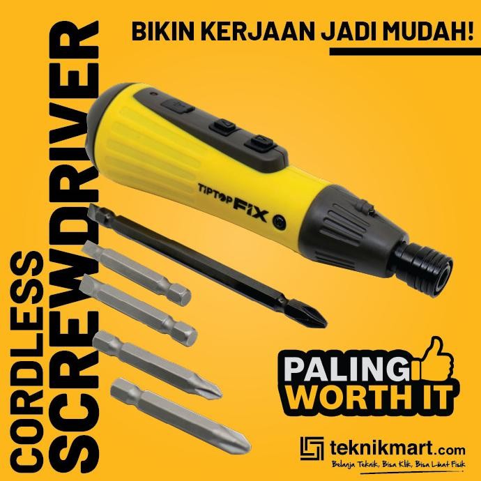 Jual Tip Top FIX 4.2 Volt Cordless Screwdiver / Obeng Baterai | Shopee ...