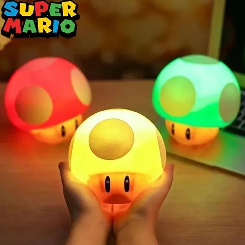 Jual game super mario bros night lamp led sound mushroom question mark ...