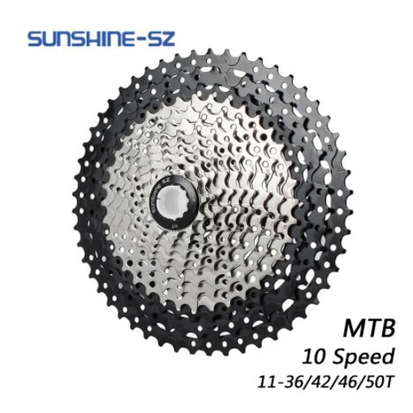 SUNSHINE 10-Speed MTB Cassette 11-50T – Shimano HG500 Compatible, Sram, Alu-Steel