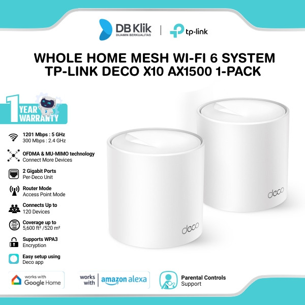 Jual Tp-Link Whole Home Mesh Wi-Fi Deco X10 Wi-Fi 6 Dual Band 2.4Ghz ...