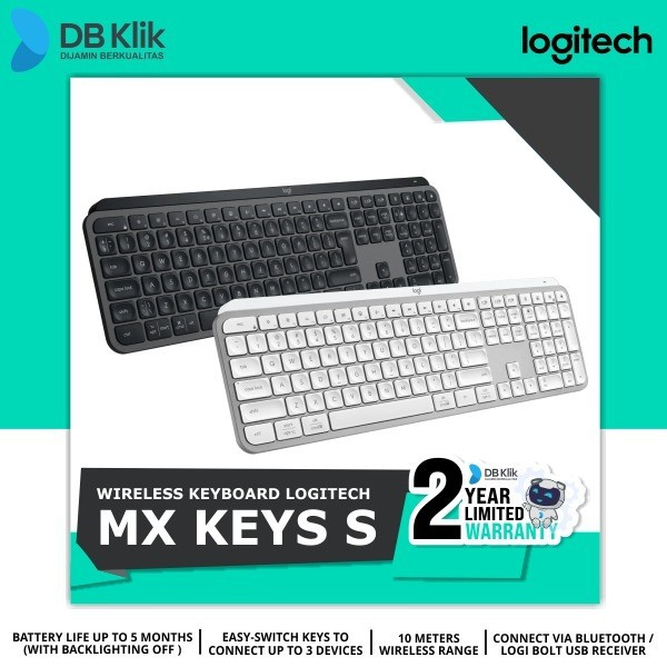 Logitech Mx Keys S Keyboard Wireless Bluetooth Smart Backlight