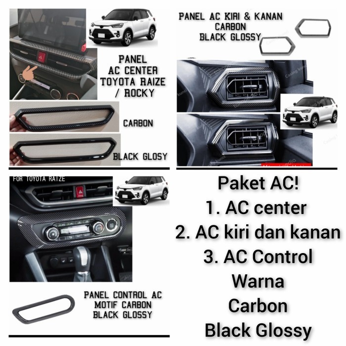 Jual Paket Panel Ac Toyota Raize Rocky Carbon Black Glossy | Shopee ...