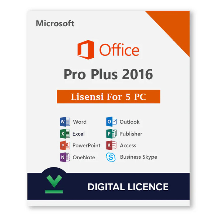 Jual Lisensi Microsoft Office 2016 Pro Plus Original Lifetime For 5 PC ...