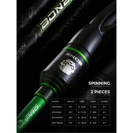 Jual Eupro Joran Spinning Bone Fighter 180cm Carbon Wrapping Full Fuji ...
