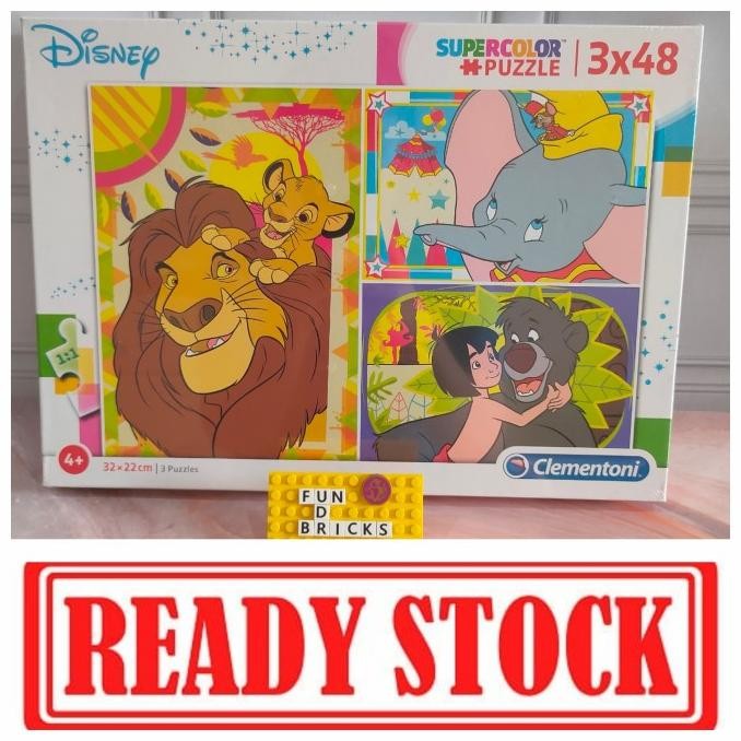 Jual Clementoni Puzzle Supercolor Lion King Dumbo Jungle Book 3x48 ...