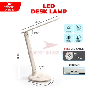 SPEEDS Lampu Meja Belajar LED 54 Titik Membaca Terang Dapat Disesuaikan Adjustable 2 Poros 202-35