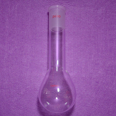 Jual Flask Long Neck Flask 100ML 24/40 Lab Glass Pyriform Flask ...
