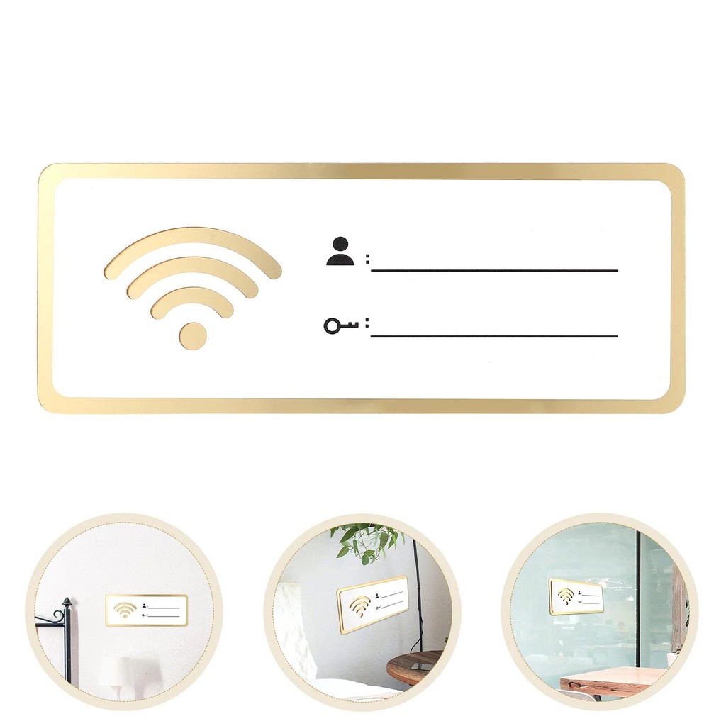 Jual Wifi Sign White Decor Acrylic Reminder Wall Network Coverage ...