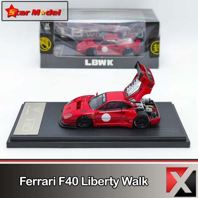 Jual Star Model 1:64 Ferrari F40 LBWK Red Openable Engine Hood | Shopee ...