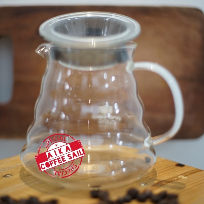 Jual PAKET V60 TEKO KACA COFFEE TEA MAKER POT V60 DRIP KETTLE 600 ML ...