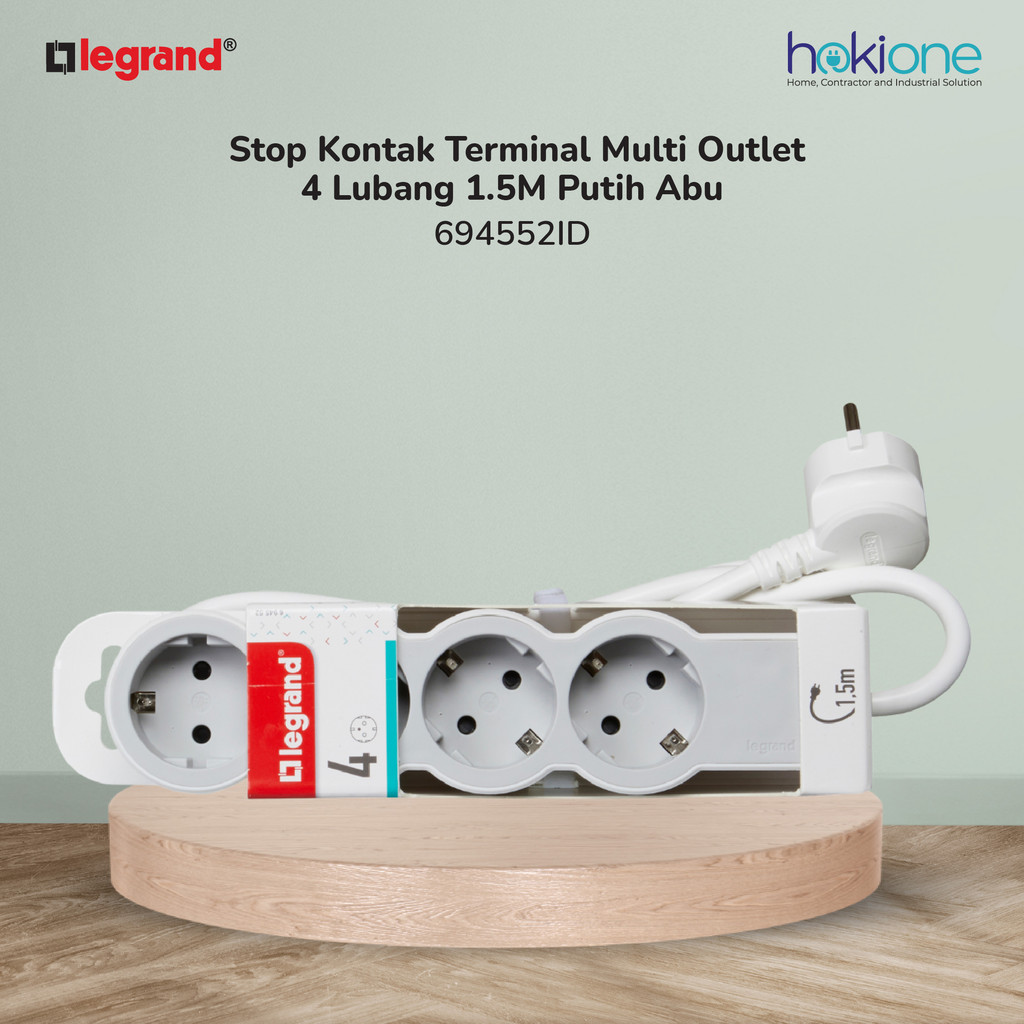Jual Legrand Stop Kontak Terminal Multi Outlet 4 Lubang 1.5M Putih Abu ...