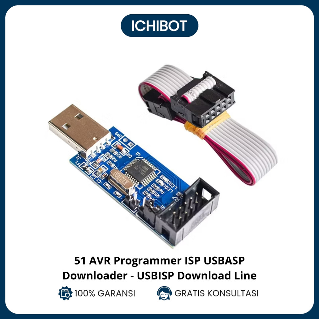 Jual 51 AVR Programmer ISP USBASP Downloader - USBISP Download Line ...