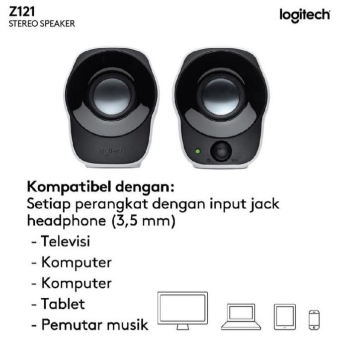 Jual LOGITECH Z121 COMPACT STEREO SPEAKER FOR PC COMPUTER LAPTOP ...