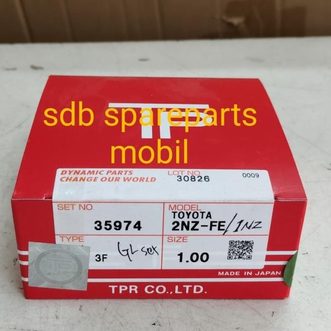 Jual Ready Stock Ring Seher Piston 100/1.00 New Yaris Vios Gen1 Gen2 ...