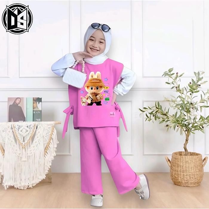 Jual Setelan Anak Muslim Model Set Daisy - Baju Labubu Perempuan Chika ...