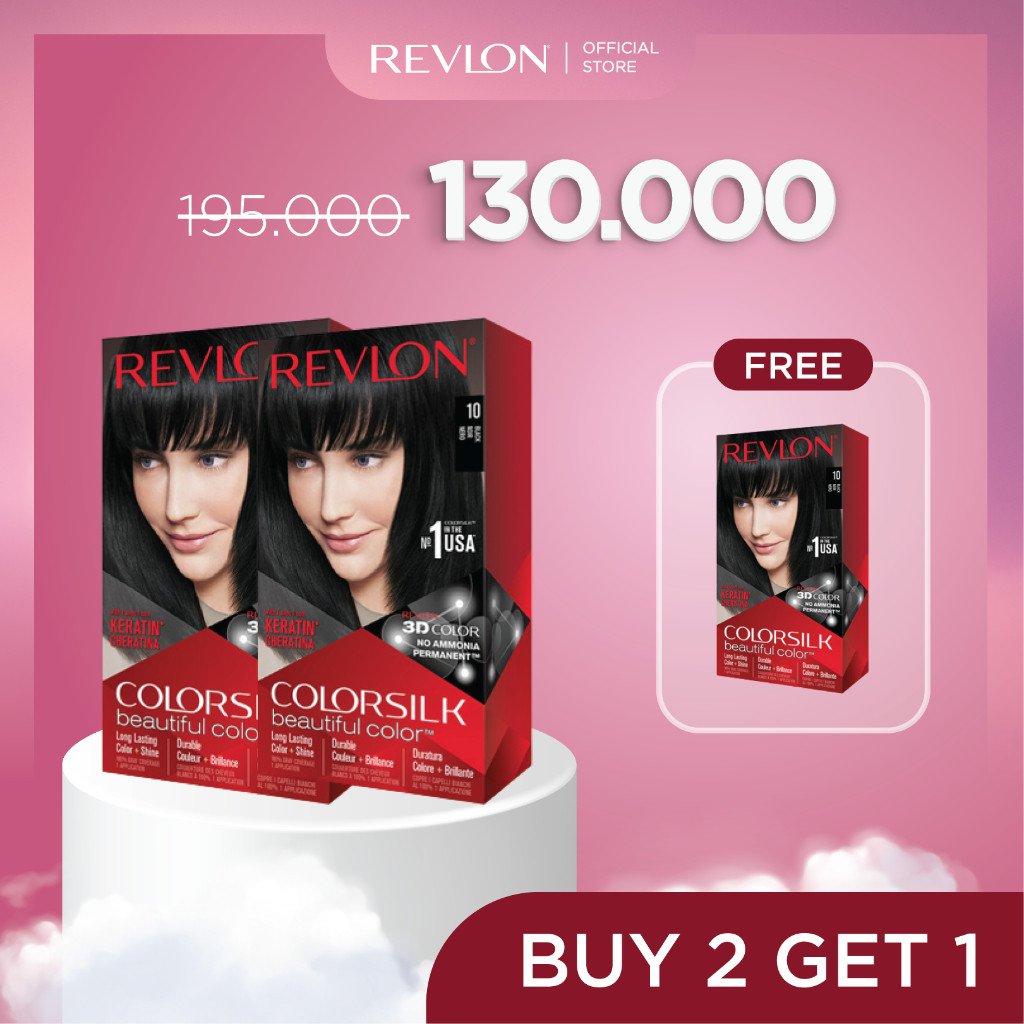 Jual [BUY 2 GET 1] Revlon Colorsilk Hair Color Cat Rambut Beautiful ...