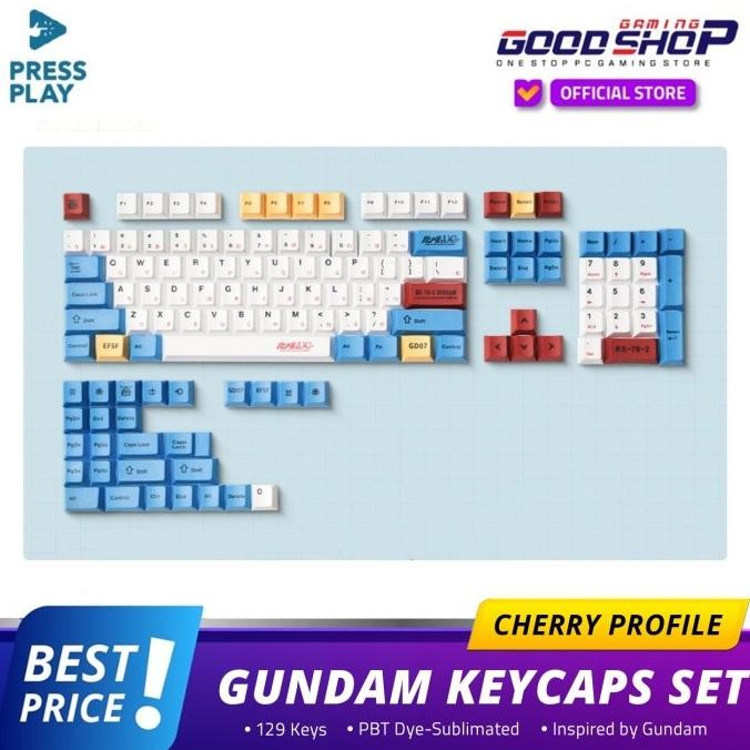 Jual Press Play Gundam Unicorn Japanese Pbt Dye Sub Keycaps Keycap Set ...