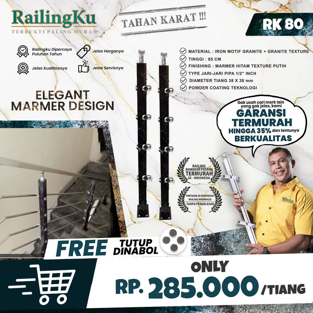 Jual NEW RAILING: Railing Tangga Pipa Jari Jari Minimalis Tiang ...