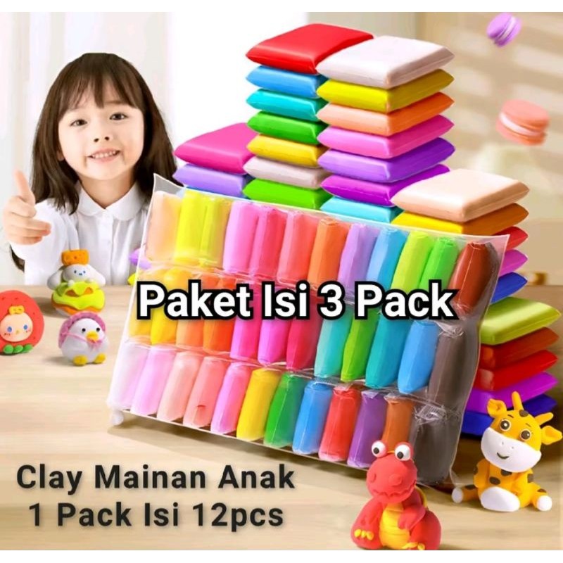 Jual [ISI 36 PCS ] Clay Polymer Mainan Anak Edukasi SLIME Clay Dough ...