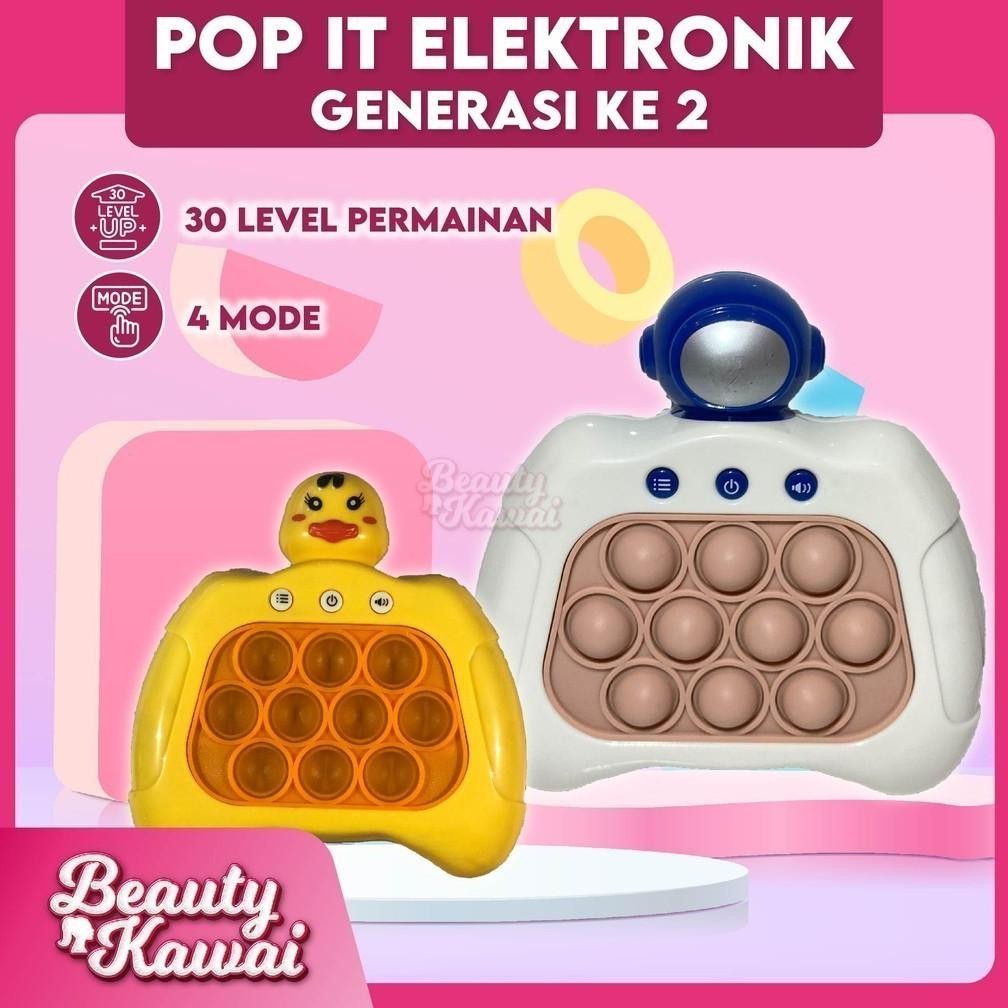 ZoneYan Push Bubble Fidget Électronique – Jeu Pop It Lumineux Et Sonore – 4 Modes De Jeu – Console De Décompression Et Réflexes – Astronaute, Dinosaure Ou Graffiti