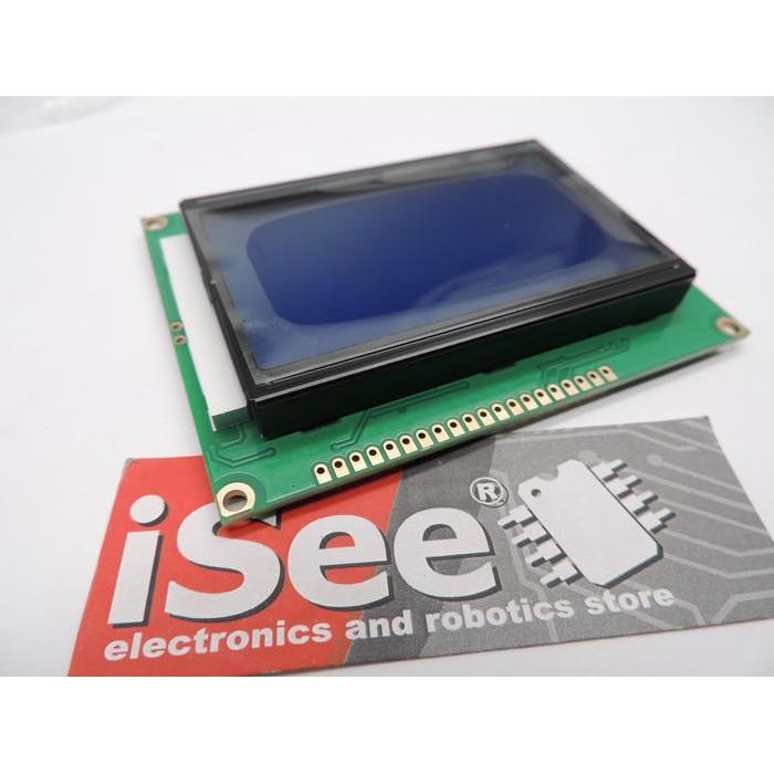 Jual 12864 128x64 Graphic LCD MODULE blue color backlight warna biru ...
