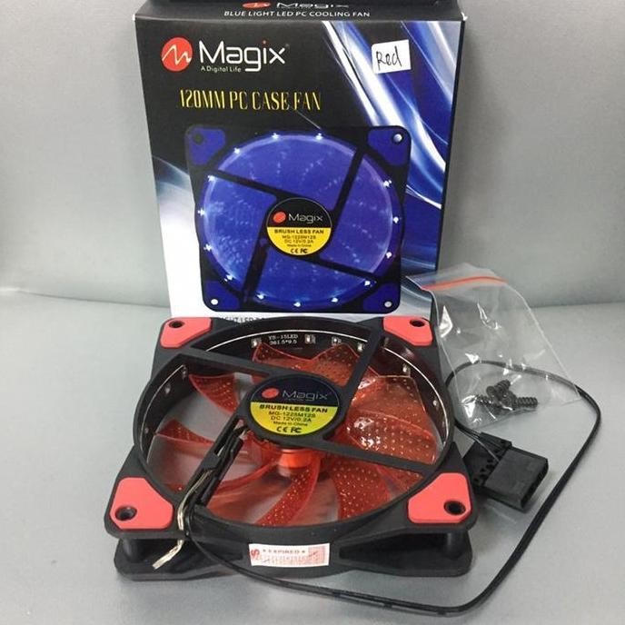 Jual Fan Casing 12 Cm LED Magix 120MM Komputer PC Case Fan Kipas Lampu ...