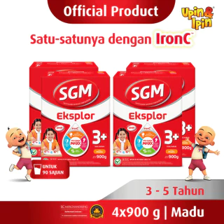 SGM Eksplor 3+ dengan IronC Susu Bubuk Rasa Madu 900GR x 4
