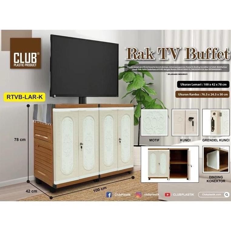 Jual CLUB Rak TV Buffet Larissa Dengan Kunci Rak TV Minimalis Rak TV ...