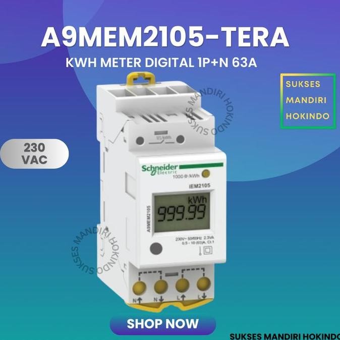 Jual KWH Power Meter 1 Phase 63 Ampere Digital Schneider 230 VAC ORI ...