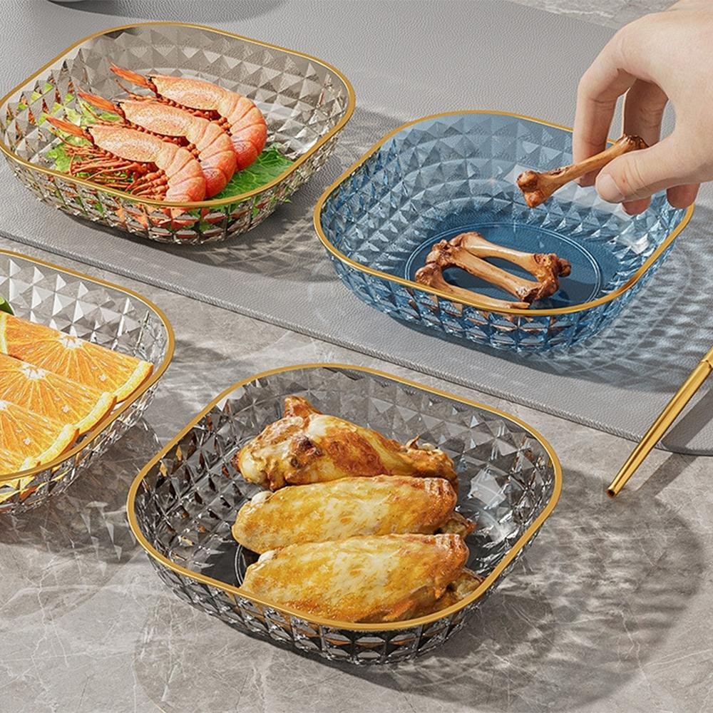 Jual Piring Persegi Plastik Set 6 Piring + 1 Holder Rumah Tangga Dim ...
